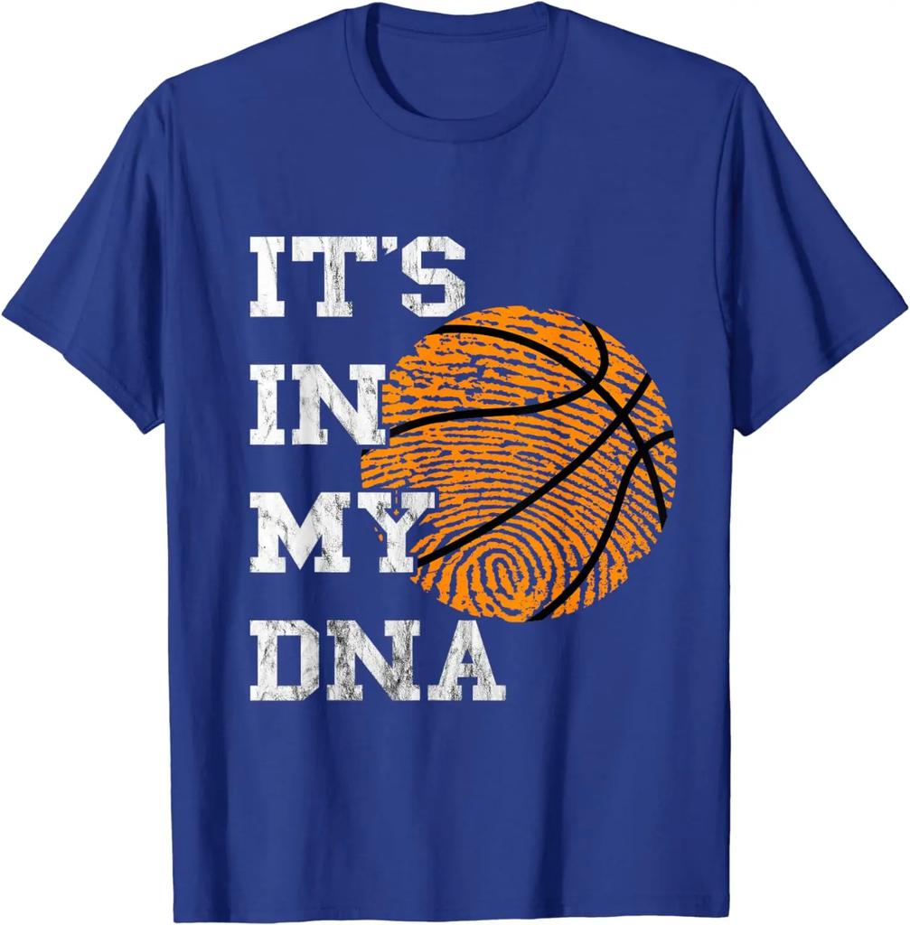 Basketball Its In My DNA Fingerprint Playing Basketball TShirt Short Sleeve Casual 100 Cotton Shirt