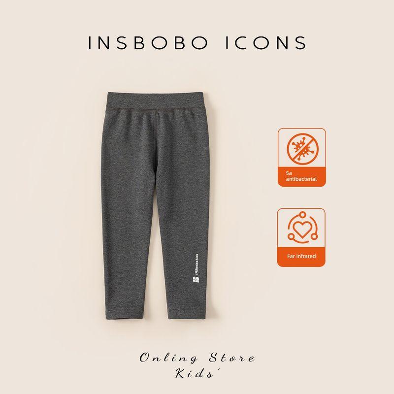 Insbobo Girls  Pants 2025 Winter New Children s Leggings Baby Autumn and Winter Long Pants [5A Antibacterial] Grey 80 cm