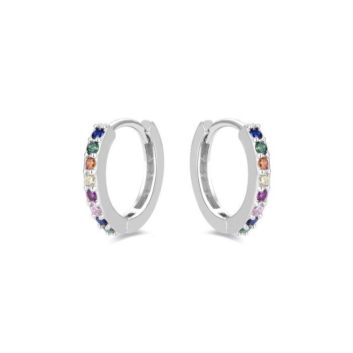 Boucles D'oreilles - Valaries - Argent 925 - Zircone Multicolore - Femme - Taille Unique