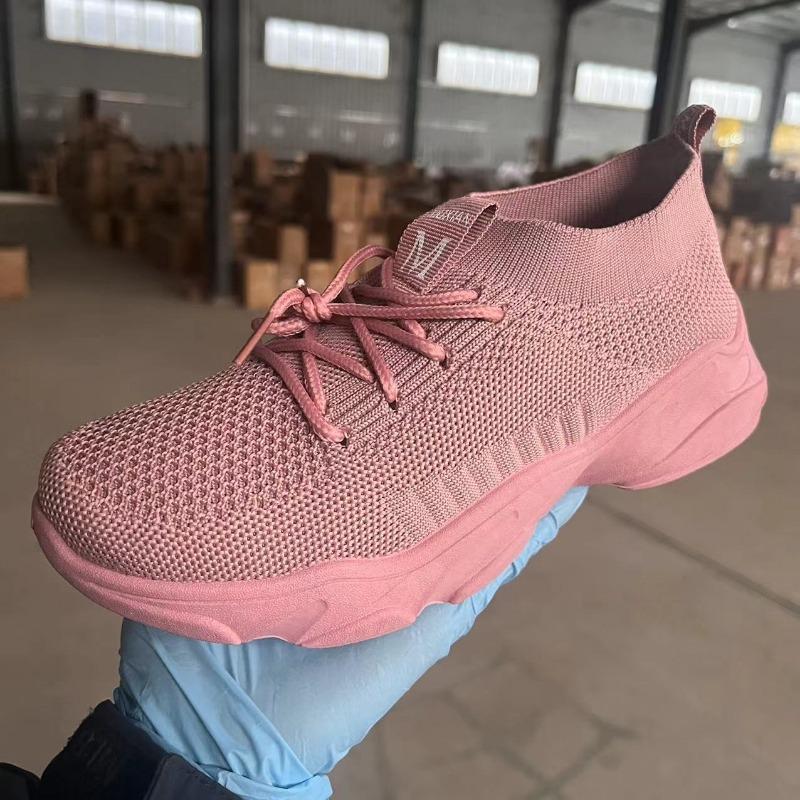 Spring and autumn new women's sports shoes fly-woven mesh casual shoes hollow thin white shoes women