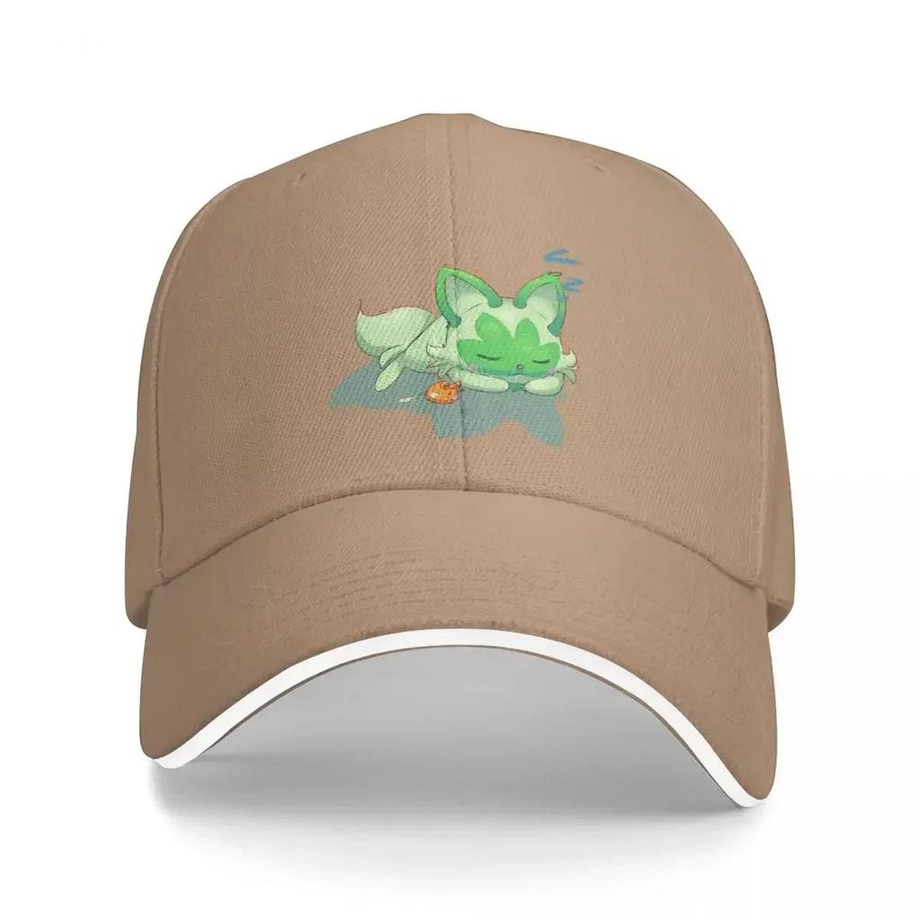 Sleepy Sprig Weed Cat with Mouse toy Baseball Cap Golf Wear Custom Cap Trucker Cap Women Caps Unisexs