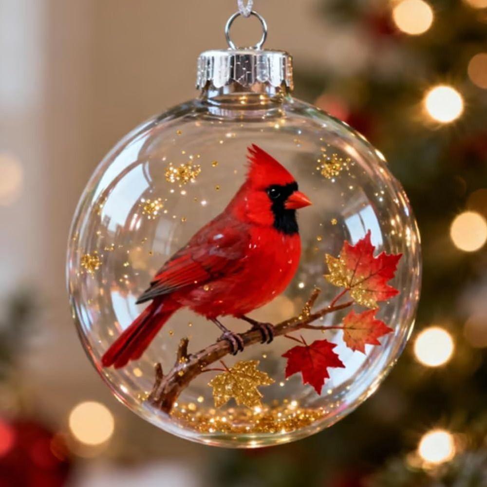 7cm Nature's BirdsOrnament Ornament Gift Acrylic Solid Color Xmas Tree Ornament Charm Birds Bauble DIY Christmas Ball Pendant