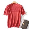 Summer's New Round Neck Simple and Hollow Short-sleeved Loose Casual Knitted Half Sleeve