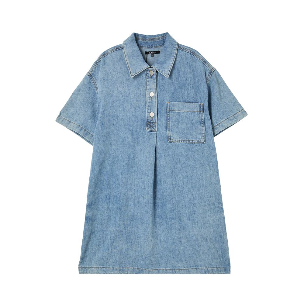 LAP Shirt-Style Flare Mini Denim Dress As2Do560