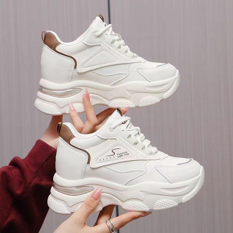 

Dad shoes women s 2025 new spring and autumn thick sole inner height increase small light casual white shoes sports shoes children 40