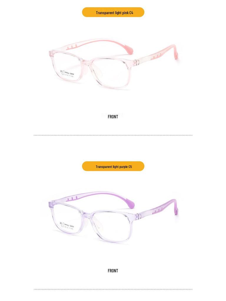 Stylish TR90 Eyeglass Frame for Kids - Lightweight, Comfortable PPSU Frame with Silicone Nose Pads for Students