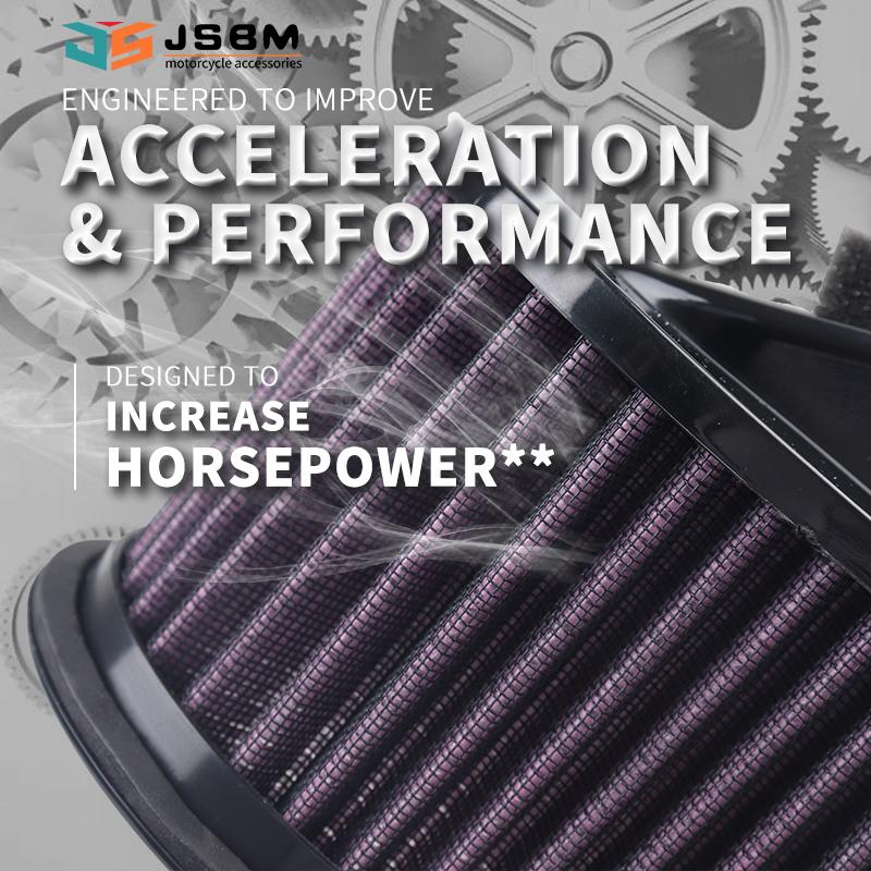 JSBM Motorcycle Washable Air Filter Intake Cleaner For Kawasaki Z800 Z750 2004- 2007 2008 2009 2010 2011 2012 Z1000 ZR1000 03-09
