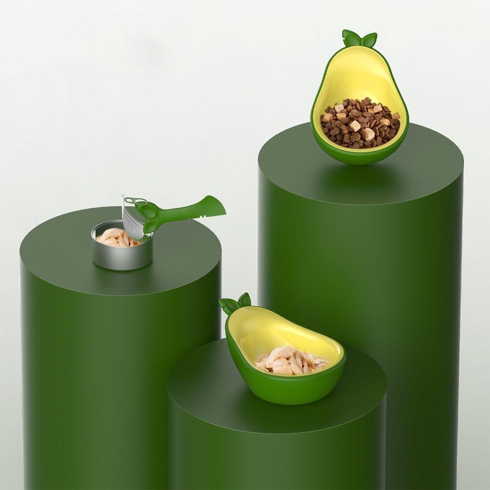 3-in-1 Avocado Pet Bowl Anti Spill Pet Feeder Easy To Clean Cat Drinking Bowl  For Cat Dog