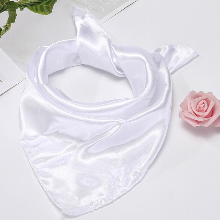 Eșarfă pătrată profesională monocromă, culoare uni, pentru spectacol, bărbați, femei, eșarfă mică de mătase, stewardesă, bancă, 50 de culori, eșarfă mică pătrată