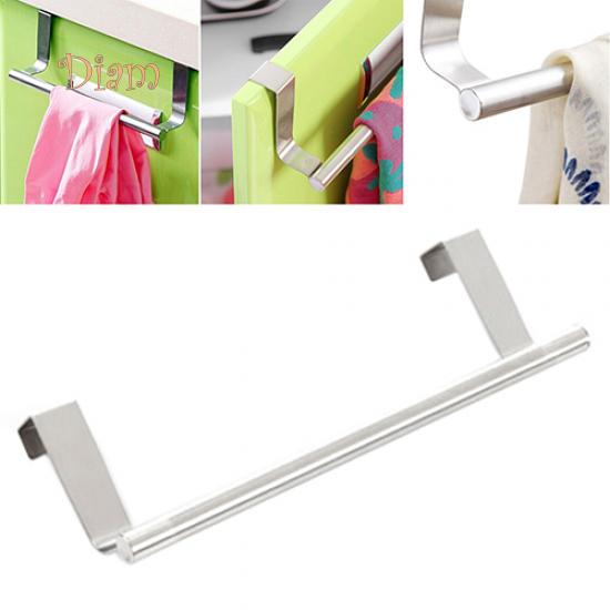 Daggyanas Hut Bathroom Kitchen Cabinet Over Door Hanging Stainless Steel Towel Rack Holder Hanger