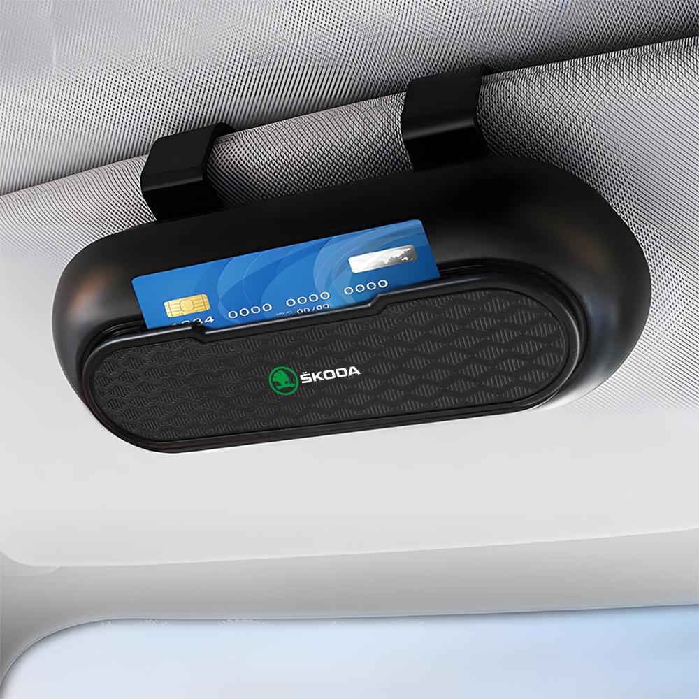 For Skoda Scala Car Sun Visor Glasses Box Storage Case Sunglasses Holder For Skoda S Logo Octavia Mk3 Fabia 2 Superb 2 Kamiq Kodiaq VRS Favorit