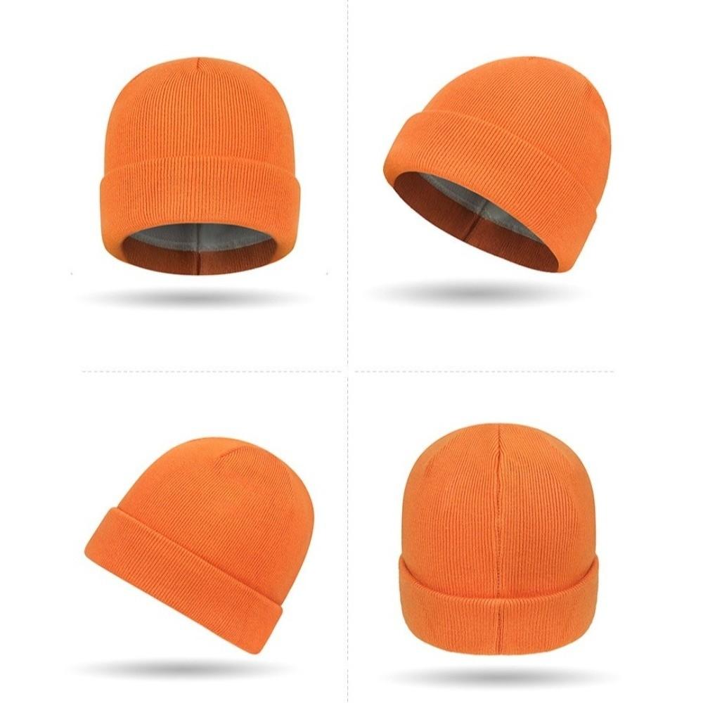 Stretch Knitted Winter Hat Solid Color Pullover Hat Neck Warmer  Outdoor Cycling Skiing