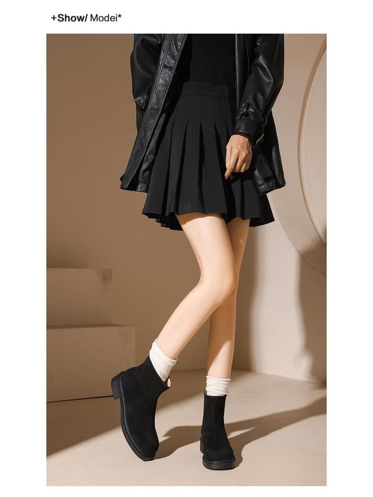 Nagy Méretű Női Térdig Érő, Levehető Talpú Lovas Csizma – Széles Bőség Ősz/Tél