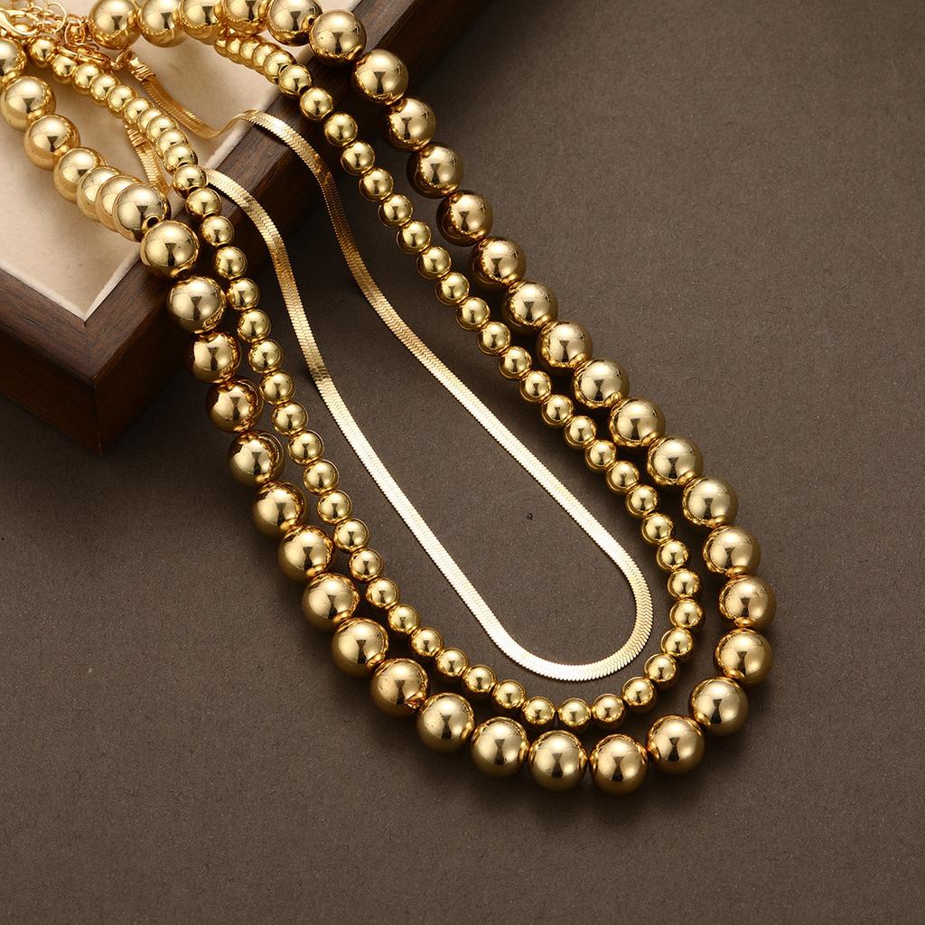 Temperament flat snake collarbone necklace female retro punk style handmade beaded neck chain