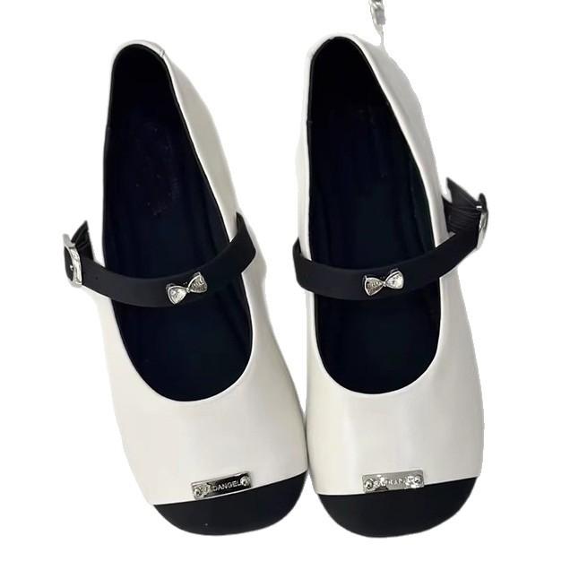 French Small Fragrant Ballet Shoes Women's 2025 Autumn New Color Matching Flat Heel Mary Jane Versatile Soft-soled Grandma Shoes