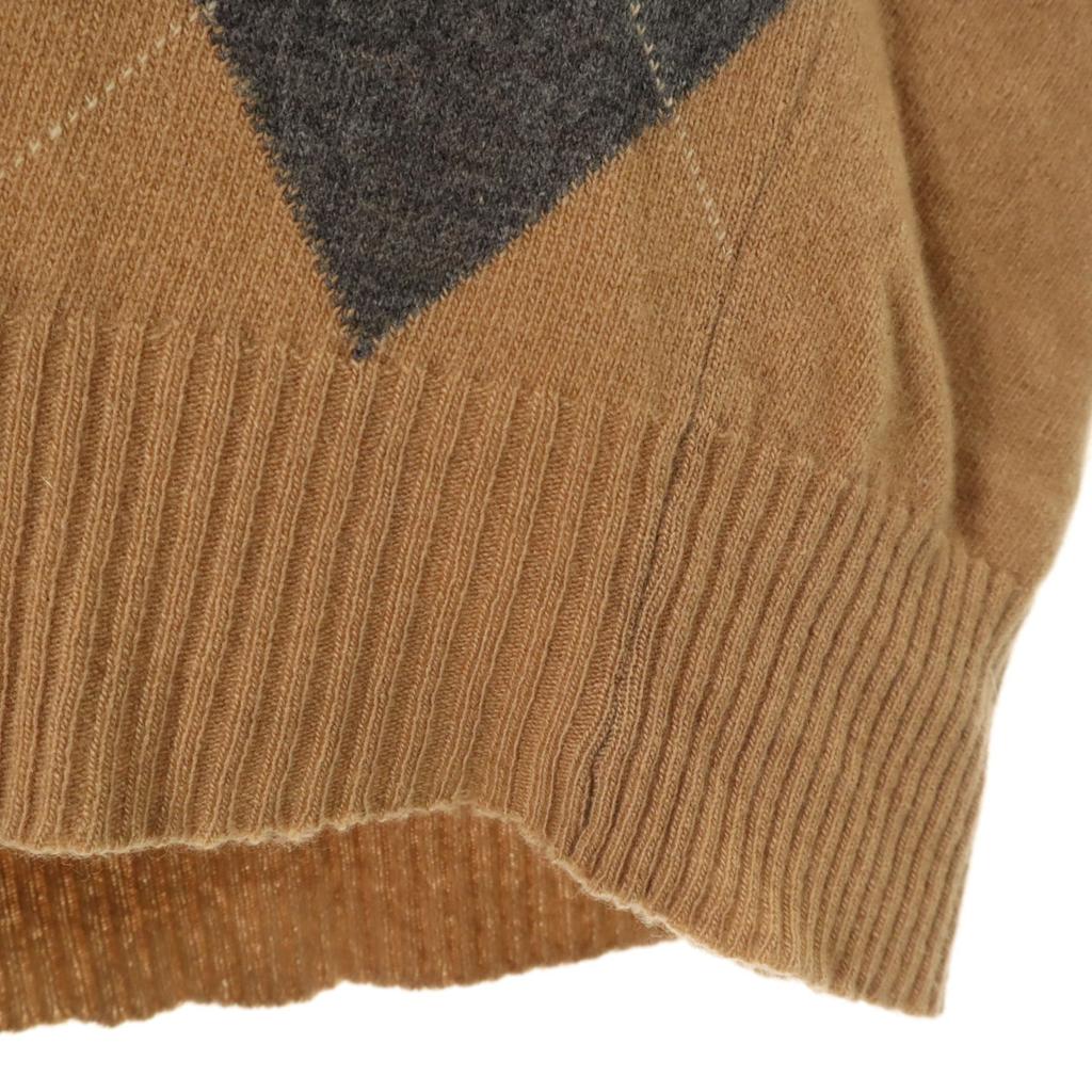 Dunhill Made in Scotland 100% cashmere Argyle Pattern Long sleeve V neck sweater Men's Used