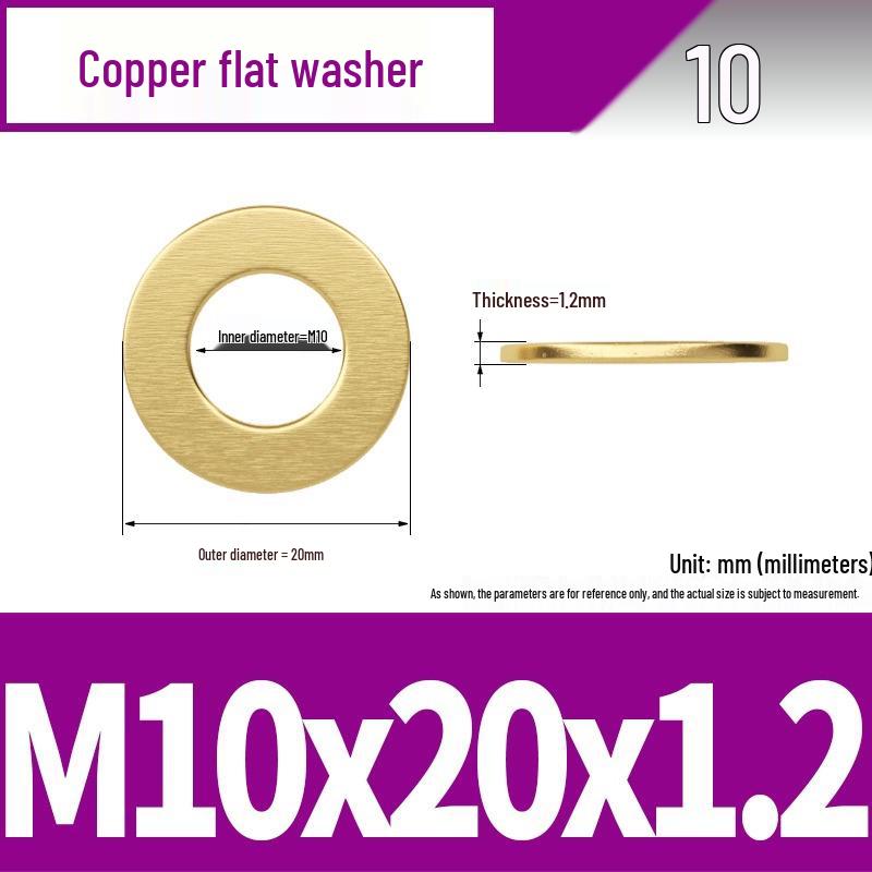 Ultra-Thin Brass Flat Washer Round Shim (Sizes M2-M20)