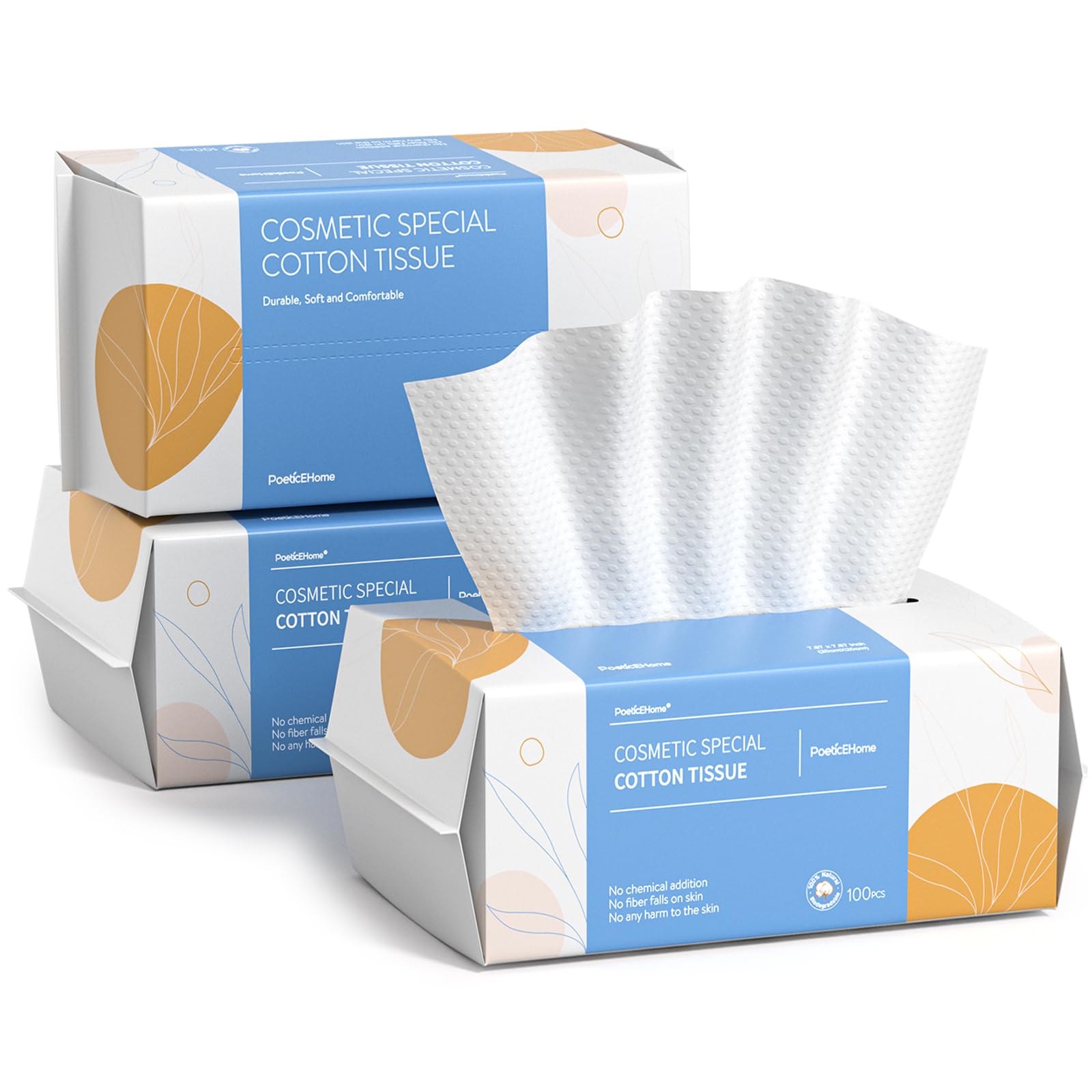 

Face Towels Cleansing Towels, 100 towels x 3 sets, for sensitive skin, made from natural cotton, soft and fluffy, disposable, makeup remover,
