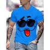 Summer Men's Fashion 3D Smiley Face Print T-shirt Outdoor Sports Fast Dry Breathable Leisure Fun Large Size Trend Short Sleeve