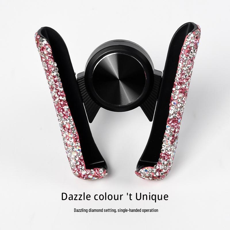 V-shaped Diamond Car Phone Holder with Gravity Sensing for Air Vent & Console