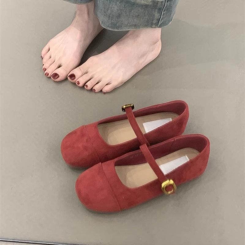 

Французские балетки с мягкой подошвой и круглым носком, женские, весна и осень 2025, новые туфли Мэри Джейн на плоской подошве, универсальные вечерние туфли Doudou 40