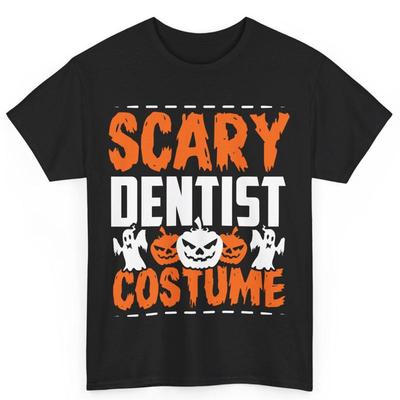 Halloween Dentiste Costume Effrayant Dentisterie T-shirt en Coton