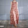 Women's Long Skirt Summer New Round Neck Printed Dress