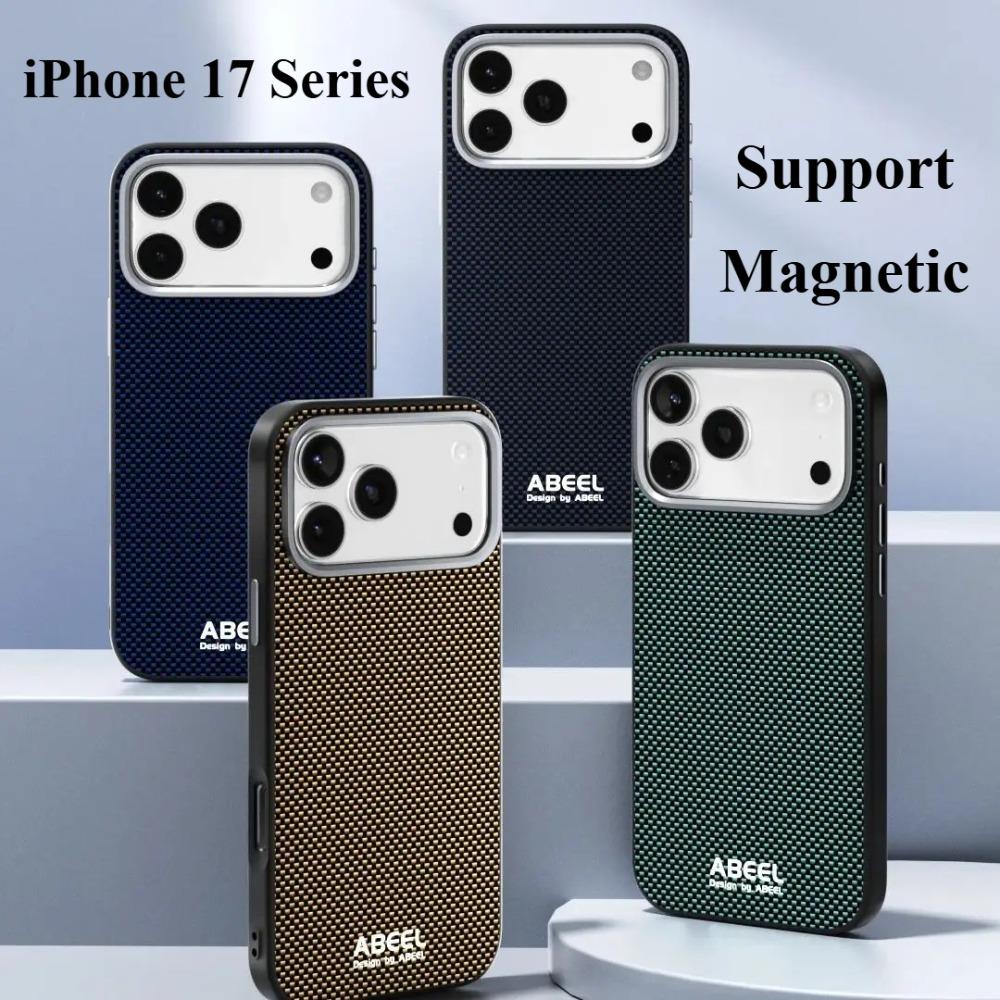 Business Texture Kevlar Carbon Fiber Slim Case For IPhone 17 Pro Max Air 16 15 14 13 Plus Wireless Charging Anti-Drop Hard Cover