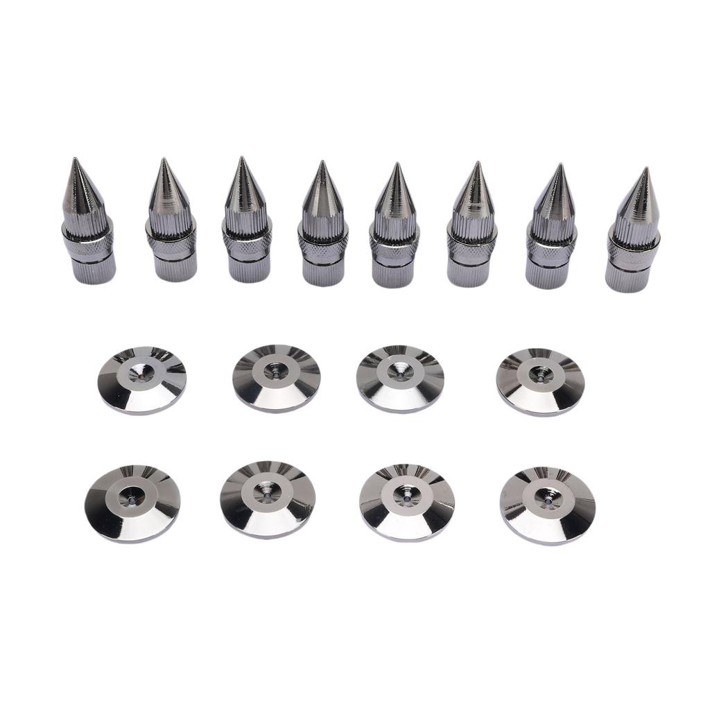 8 Stück Lautsprecher Spikes Pads Set Kupfer Höhenverstellbar Plattenspieler Lautsprecher Stoßdämpfungsfüße Set für