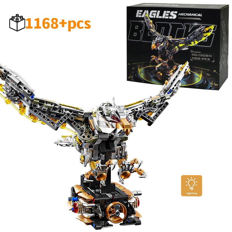 Нетоксичный Набор Строительных Блоков Moc Механический Орел Модель Животного Мира Комплект с Мотором Технические Кирпичики Детские Рождественские Подарки на День Рождения S