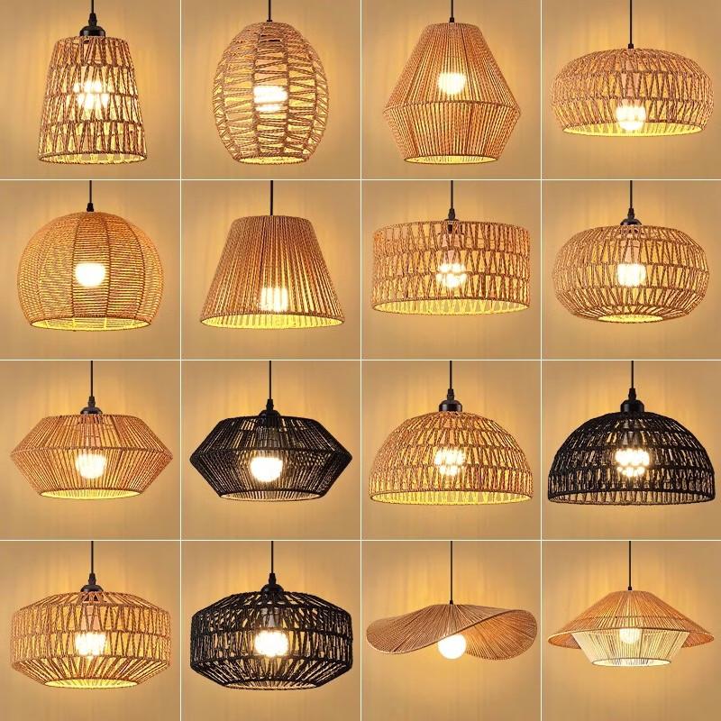 Vintage Hemp Rope Pendant Light