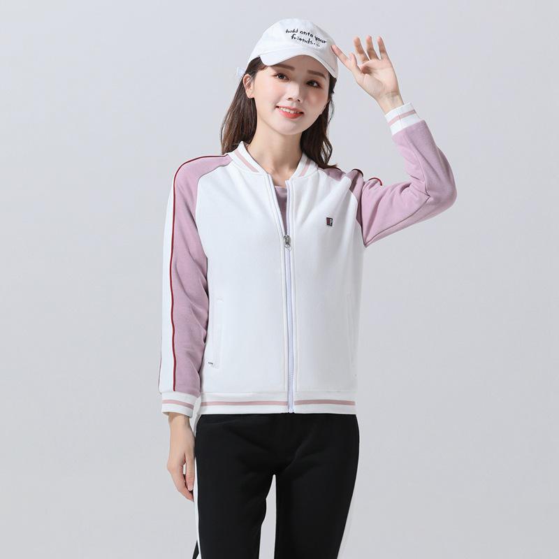 

Women s Color Block Baseball Jacket - Versatile Korean Style for Spring & Autumn Extra Large білий