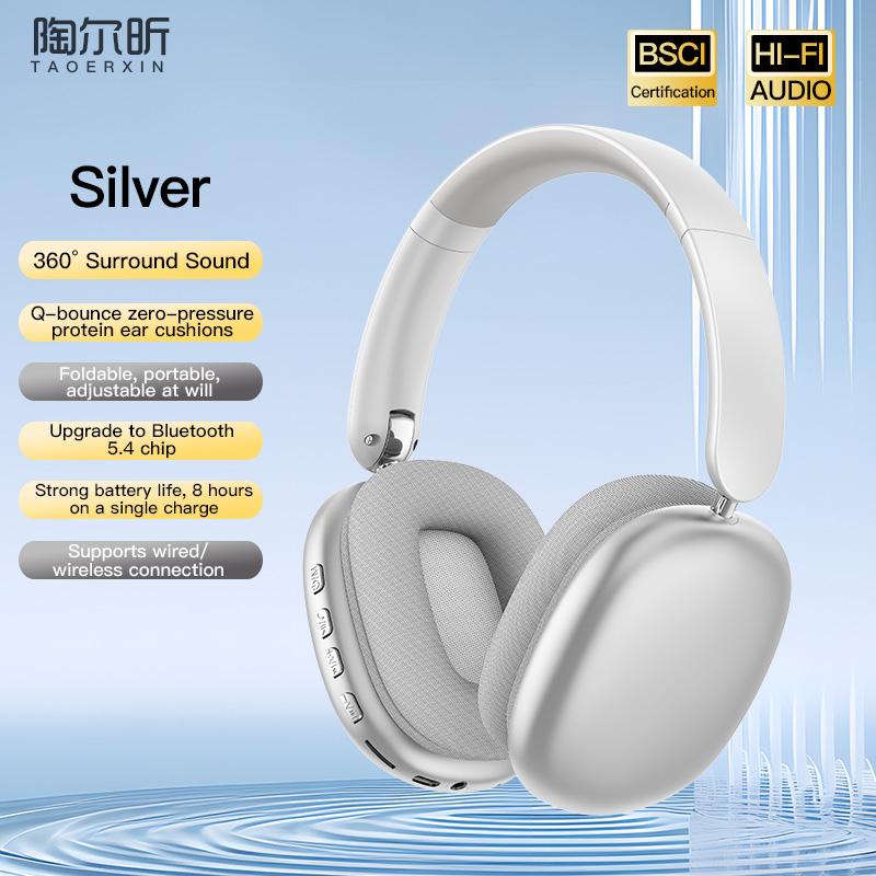 Bluetooth Headphones Over Ear Wireless Headset HiFi Music Gaming Comfortable Mic for iPhone Android PC Travel Sports Gift Unisex 2