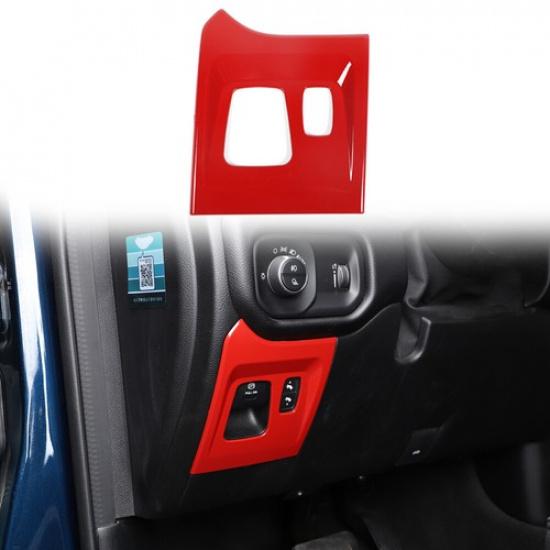 Electronic Handbrake Switch Button Panel Trim Decor Cover for Dodge Ram 2018+Red