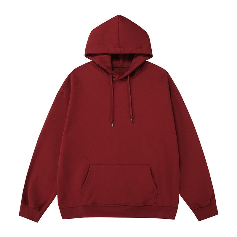 Retro Simple Solid Color Autumn Hooded Sweatshirt for Men and Women Loose and Versatile Bottoming Hoodie