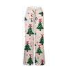 Women's Fashion Casual Comfortable Pajama Pants Christmas Print Drawstring Wide Leg Pants
