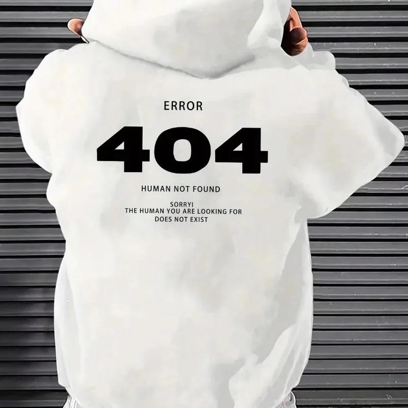 New style Harajuku men's hip-hop loose hooded sports shirt 404 Pattern casual cotton hooded sports shirt for both men and women