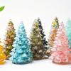 1pc Small Christmas Tree with Natural Crystal Synthetic Gemstone Inside, Lucky and Prosperous Growing Fluorite Bonsai Money Plant