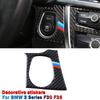 Carbon Fiber Inner Igition Engine Start Button Trim Decal For BMW F30 F31 F34 M3