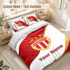 Custom Name Bedding Set 3 PiecesMonaco FC Print Duvet Cover + 2 Pillowcases Soft Bed Decor