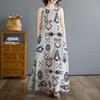 Sleeveless Plus Size Cotton Vintage Floral New In Dresses for Women Casual Loose Long Summer Dress