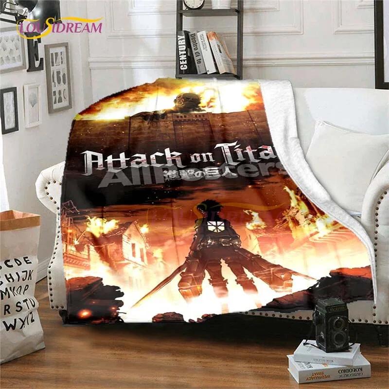 Attack On Titan Blanket Cover Anime Blankets for Beds Sofas Soft Carpet Warm Bed Sheet Bedspread Bedding Queen Size Room Decor