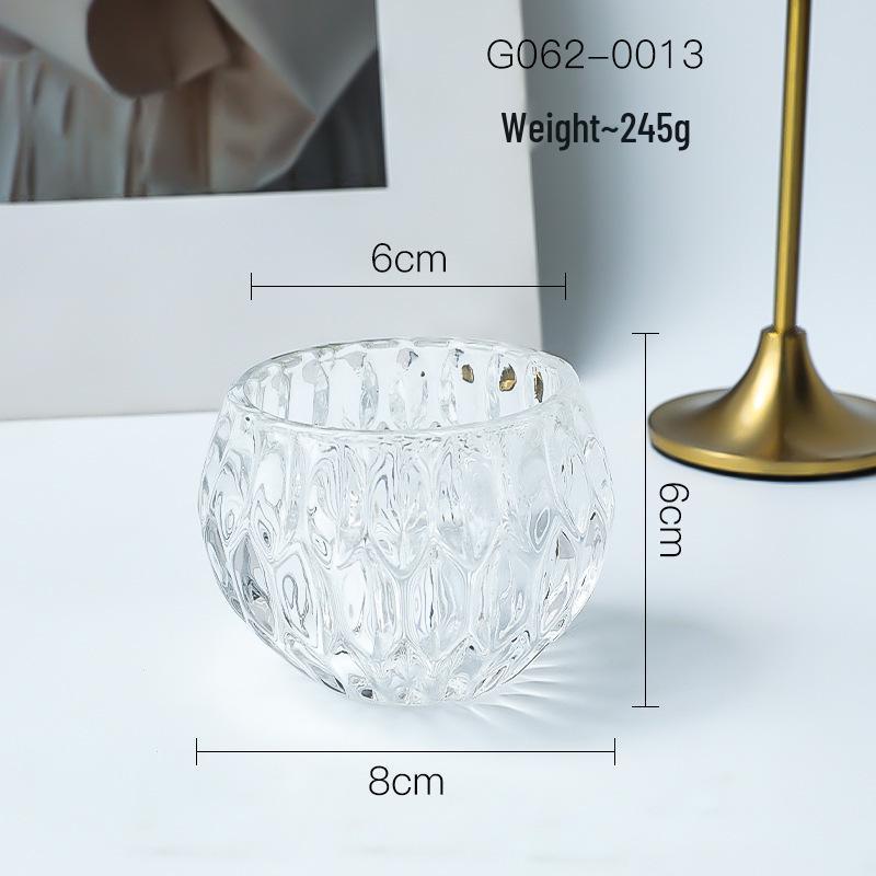 Nordic Glass Candlestick - Elegant Tea Light Holder for Weddings & Home Decor