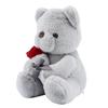 Bear Plush Toy With Rose,compatible With Kids Boys Girls Birthday Christmas(23cm)
