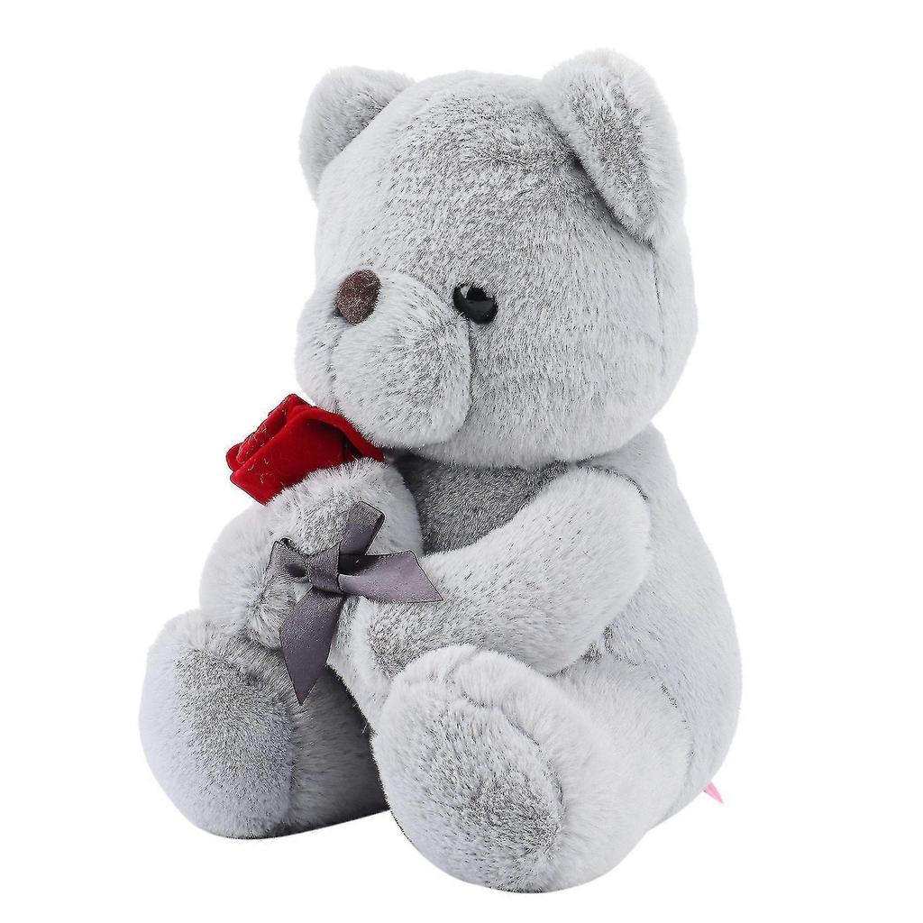 Bear Plush Toy With Rose,compatible With Kids Boys Girls Birthday Christmas(23cm)