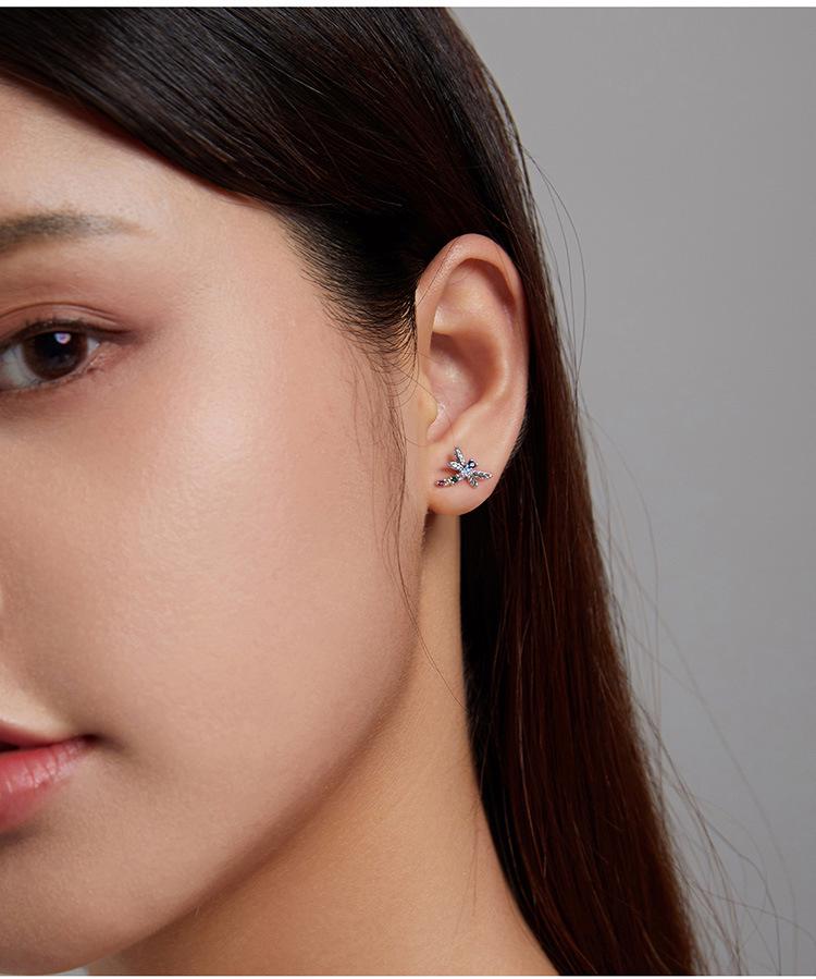 Yinziyun Insect Stud Earrings: Exquisite Butterfly & Dragonfly with Pave Diamond, 925 Sterling Silver