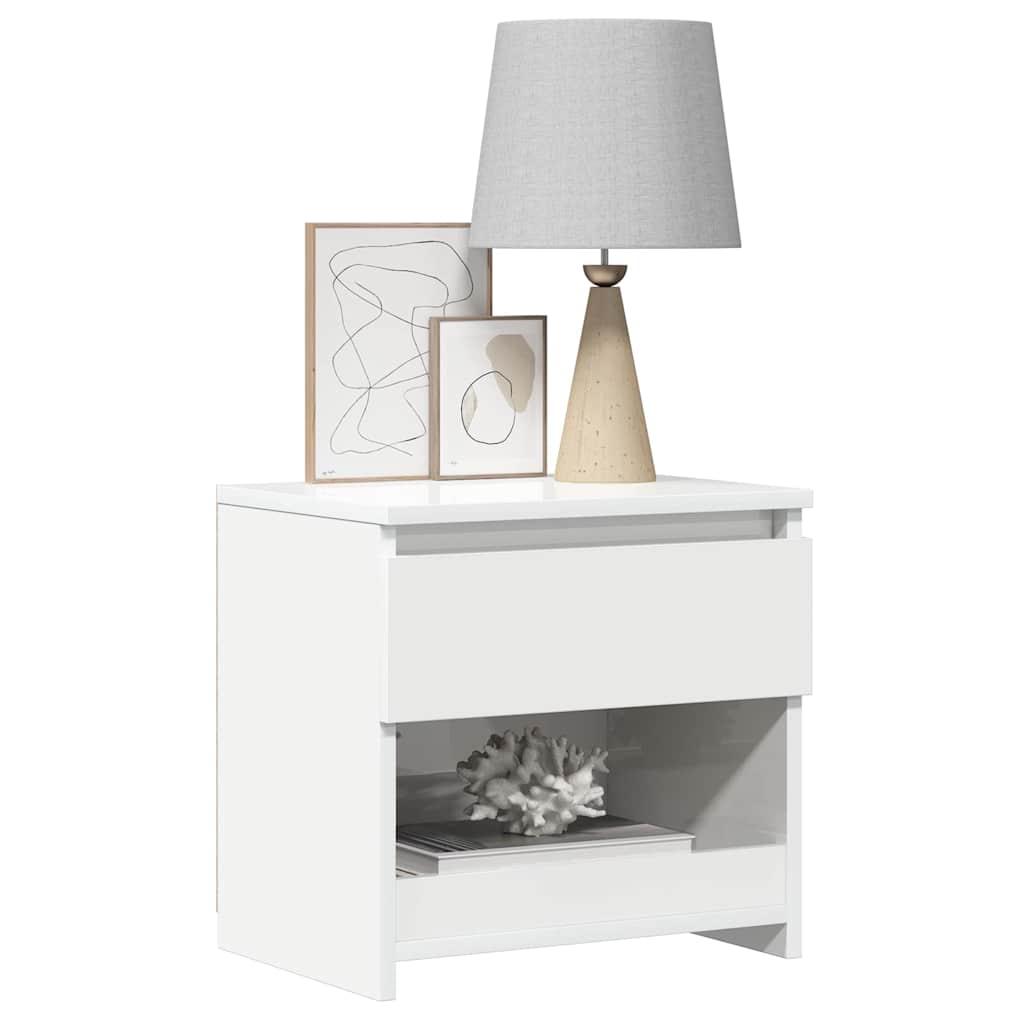 Nightstands 2 pcs. High Gloss White 40 x 30 x 39 cm Particleboard