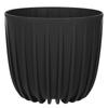 KADAX Blumentopf Übertopf Pflanzgefäß 12,5cm Rund Kunststoff Pflanzenständer Schwarz