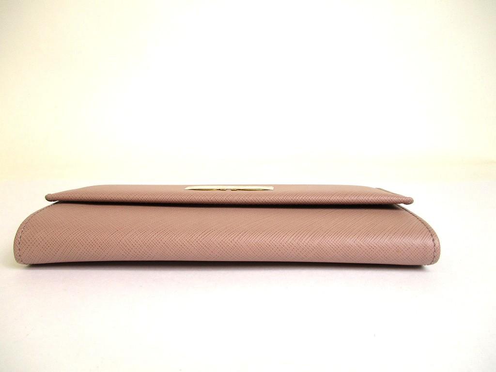 Authentic Salvatore Ferragamo Gancini Pink Beige Leather Flap Long Wallet #a906  Refurbished