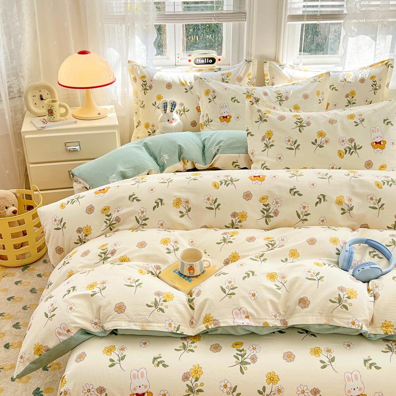 Bedding Four-piece Set Cotton Bed Sheet Quilt Cover Pillowcase